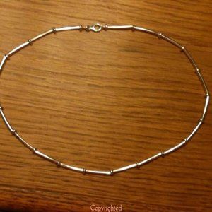 Sterling Silver 14.7 Gm Necklace Tubular 18 inch